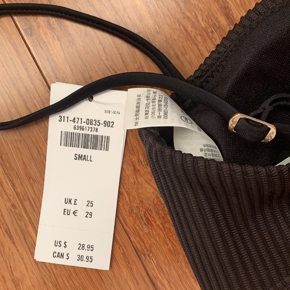 Black ribbed bikini top - Picture 3 of 3